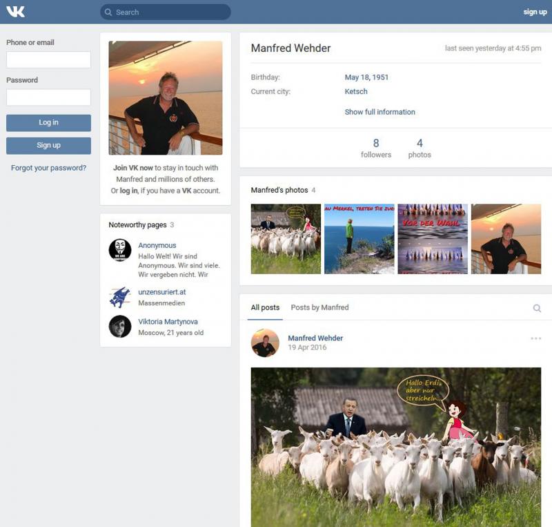 Wehder beim russischen vk.com