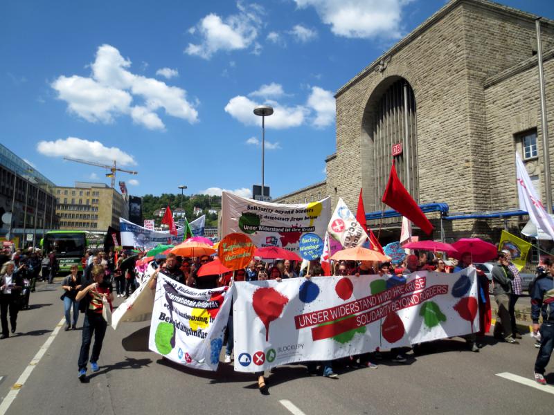 Blockupy Demonstration in Stuttgart 2014