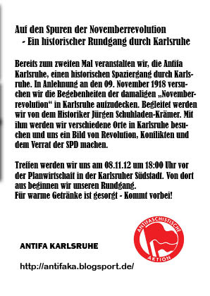 Auf den Spuren der Novemberrevolution 1918 in Karlsruhe