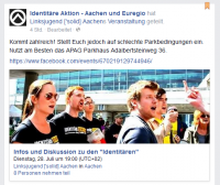 Melanie Dittmer, Identitäre Aktion, Facebook