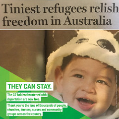 Tiniest refugees relish freedom in Australia