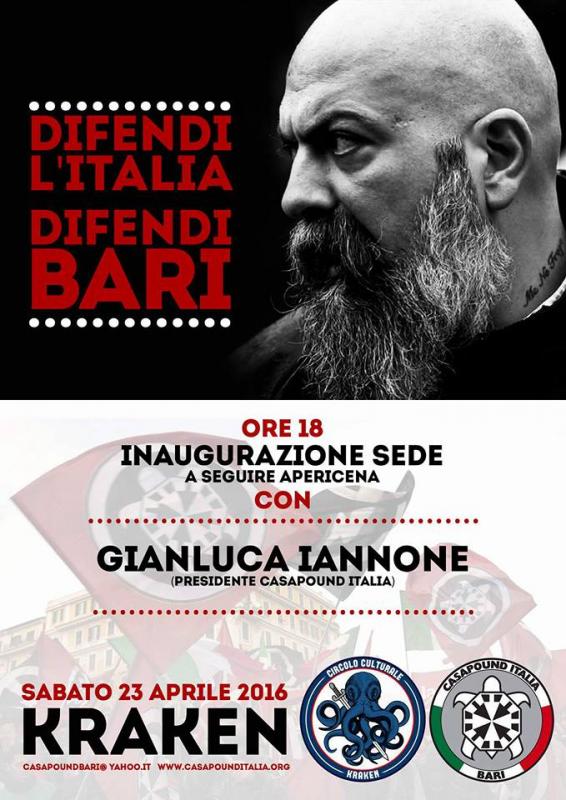 Einweihung CasaPound Sitz Kraken in Bari - 23.04.2016