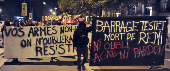 Mensch von Polizei ermordet bei Demo in Frankreich