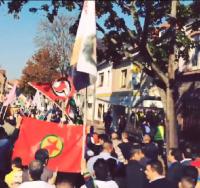 Demonstrationszug in der Bahnhofstraße. Antifa&PKK