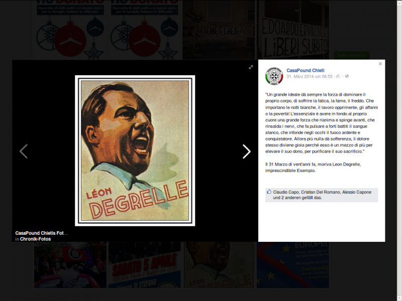 Screenshot: CasaPound Chieti facebook-site