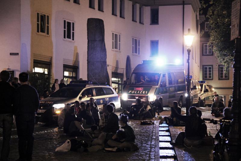 Gassenräumung auf dem Augustinerplatz