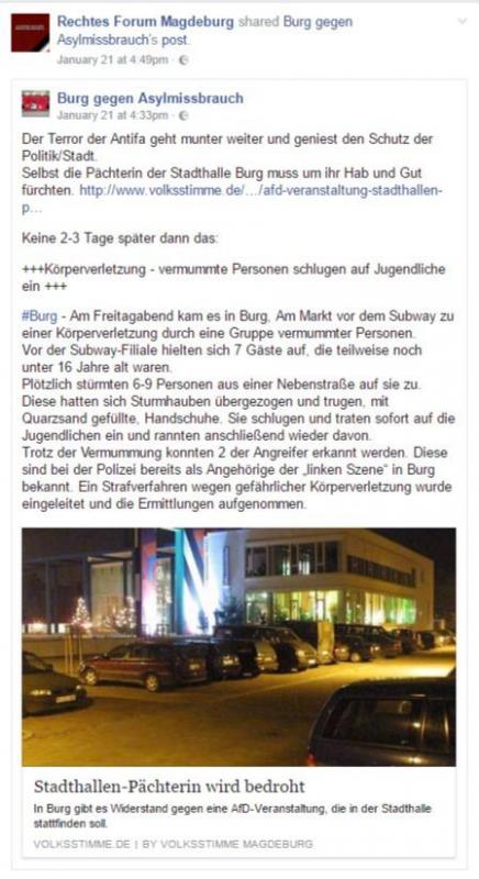 Braune Solibotschaften: facebook.com/Rechtes-Forum-Magdeburg-789307844507835