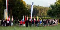 Versammlung der Rechtsradikalen auf dem Schlachtfeld in Sempach diesen Samstagnachmittag.