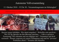 Flyer für die AVV Berlin am 13. Oktober 2010 (Vorderseite)