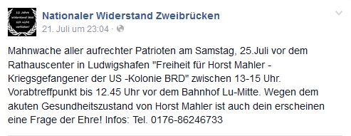 "Eine Frage der Ehre" - Facebook-Aufruf