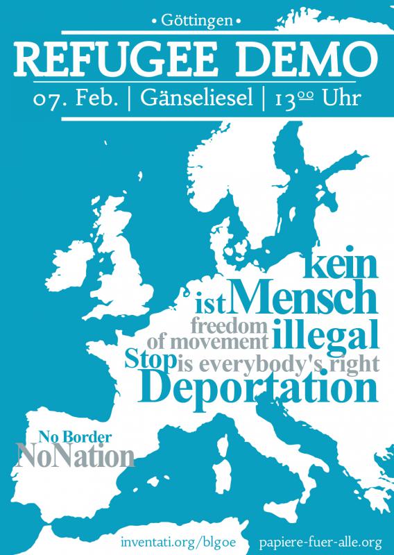 Refugee Demo am 07.02.2015 um 13 Uhr in Göttingen am Gänseliesel