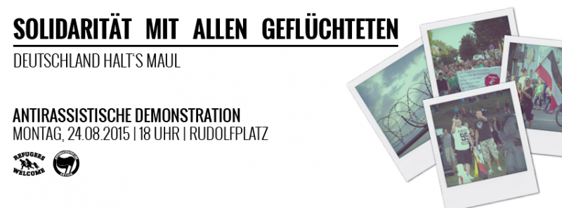 Banner Solidarität mit allen Geflüchteten