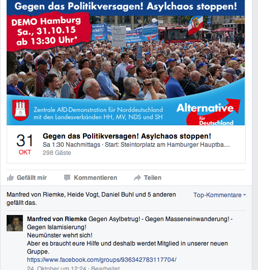 Riemke Werbung bei AfD NMS