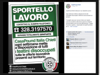 Screenshot: CasaPound Chieti facebook-siteArbeitsvermittlung