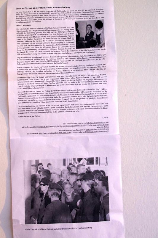 Neonazis an der Hochschule Neubrandenburg Outingflyer 2