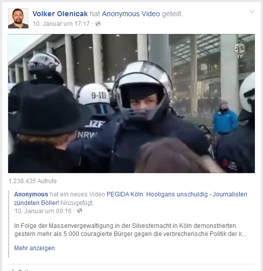 Das rechtsextreme Internetportal Anonymous-Kollektiv und die "Böllerlüge" von KölnAufgrund dieses Videos erhielt ein Journalist massive Morddrohungen