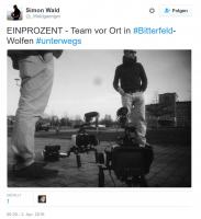 Simon Kaupert und Martin Sellner beim Dreh des Bitterfeld-Imagefilms