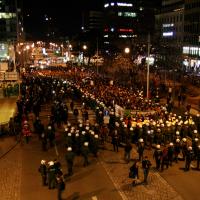 30.03.2009, Freiburg: Gekesselter Demozug am Bahnhof