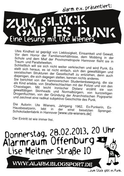 Zum Glück gab es Punk! Flyer