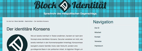 Website des "Block Identität"