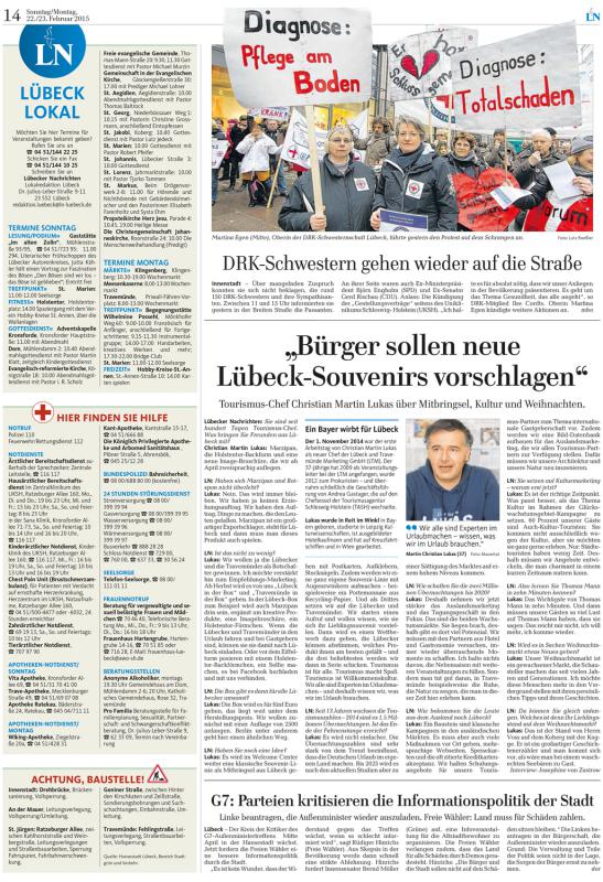 22.02.2015, Lübecker Nachrichten - Seite 14