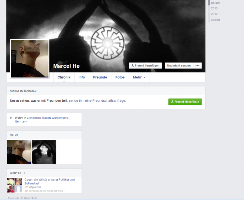 Facebook Profil "Marcel He"