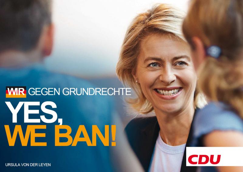 Wahlplakat CDU: Yes, we Ban