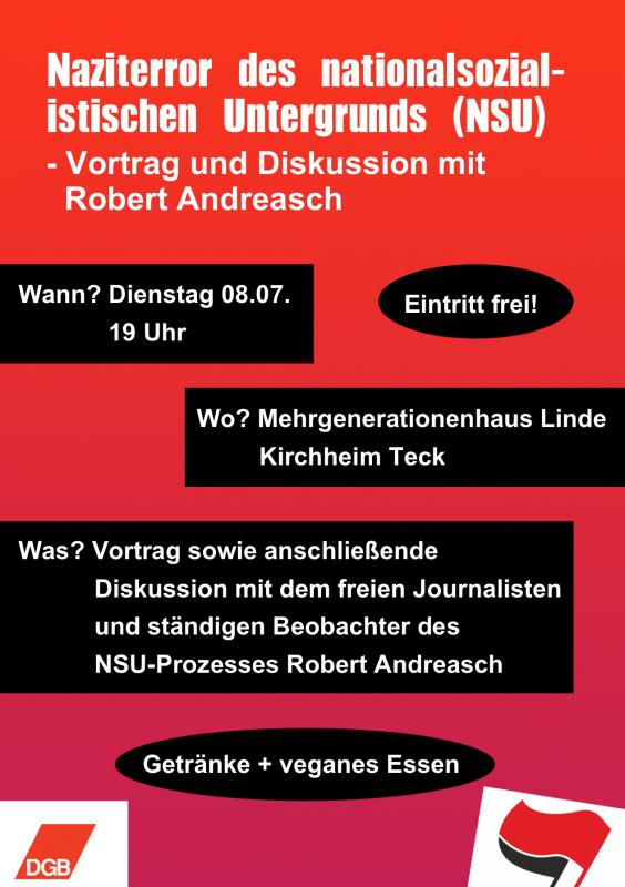 Vortrag und Diskussion: Naziterror des nationalsozialistischen Untergrunds