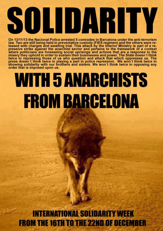 Solidarity with 5 Anarchist from Barcelona