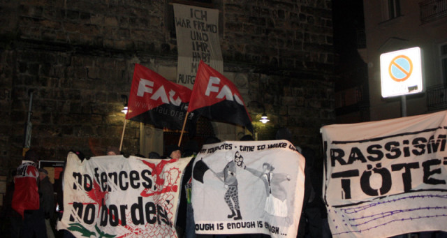 Protestein Solidarität mit Geflüchteten in Bad Schandau