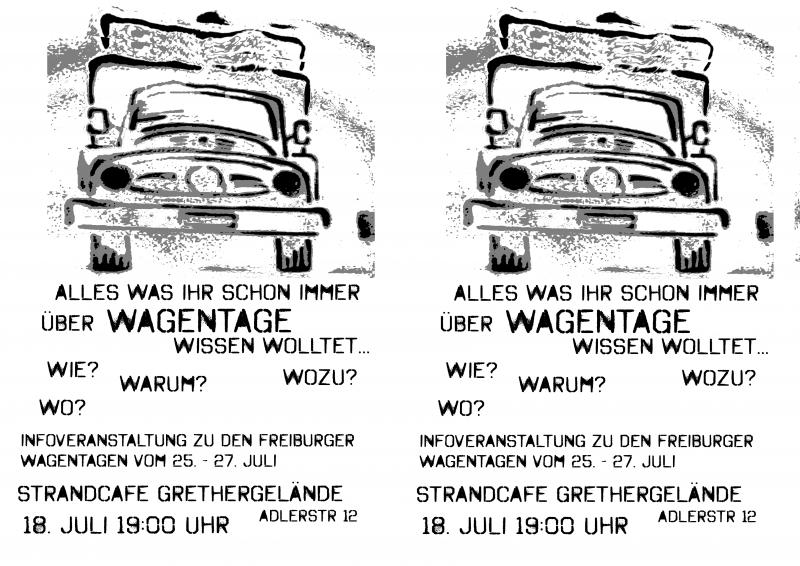 Plakat Mobiveranstaltung Wagentage am 18.07.2014 im Strandcafe