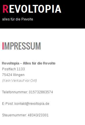 Impressum Revoltopia