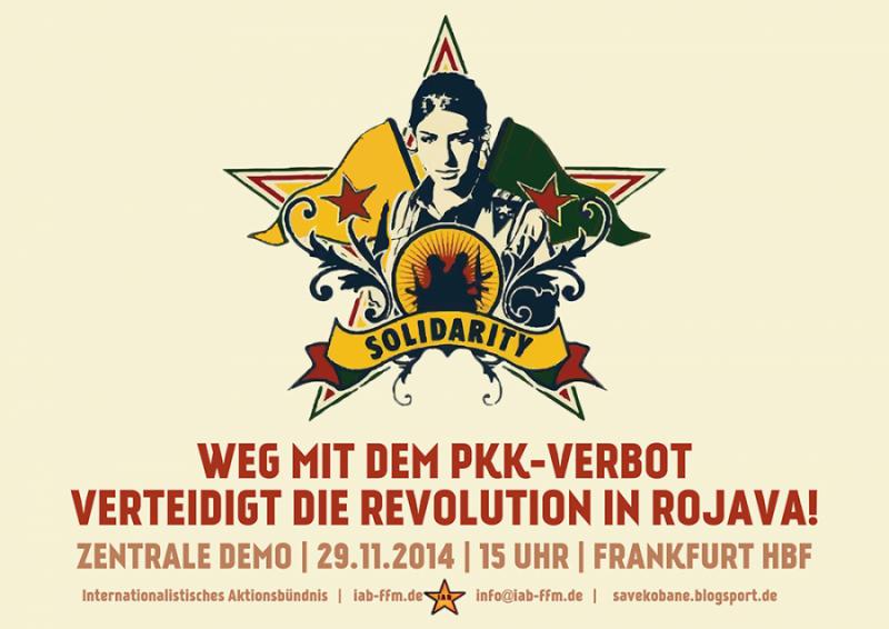 Bundesweite Demo: Weg mit dem PKK-Verbot! Verteidigt die Revolution in Rojava!