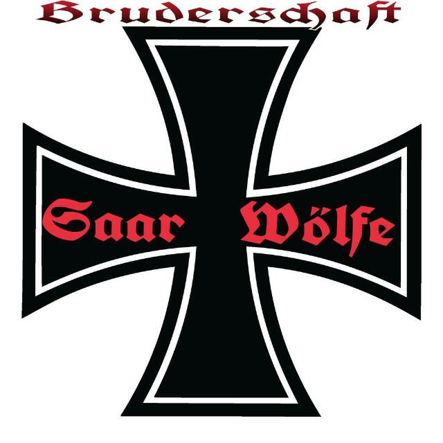 Logo der "Bruderschaft Saar Wölfe" mit Eisernem Kreuz