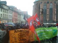 Auf der Endkundgebung in der Heidelberger Altstadt