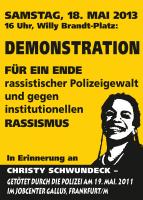 Demonstration für ein Ende rassistischer Polizeigewalt