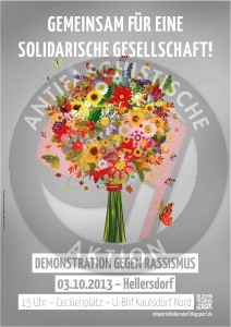 Ein­la­dung zur an­ti­ras­sis­ti­schen De­mons­tra­ti­on durch Hel­lers­dorf am 03.​10.​13