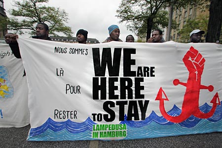 We are here to stay Lampedusa Hamburg Demo