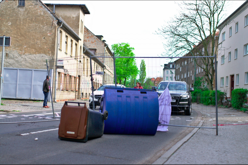 Straszenblockade in Solidarität mit Geflüchteten 2