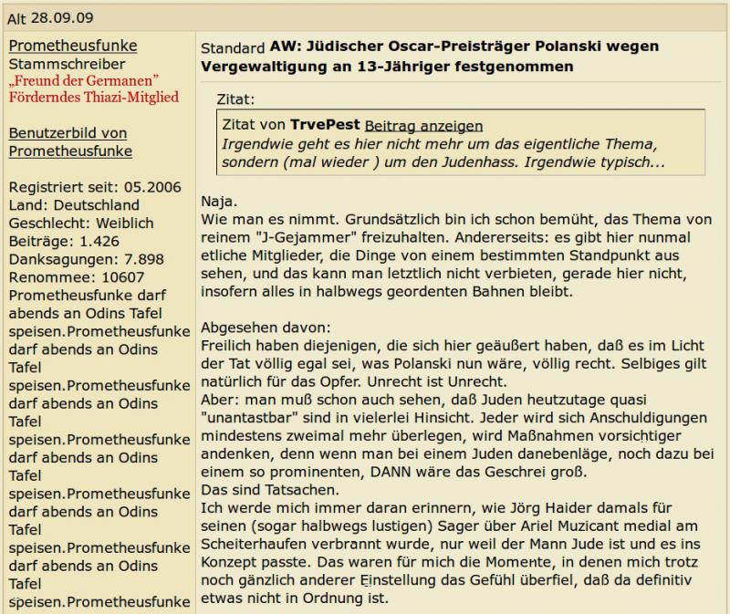 Nicola Brandstetter, Antisemitin: „man muß schon auch sehen, daß Juden heutzutage quasi "unantastbar" sind in vielerlei Hinsicht.“