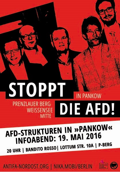 Die AfD Strukturen in Pankow. Veranstaltung am 19. Mai 2016 @ Bandito Rosso