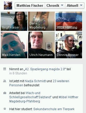 Auszug vom Facebook-Profil von Matthias Fischer (Magida-Orga)